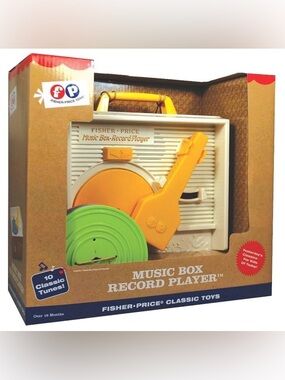 Fisher-Price Yellow & Green Music Box Record Player Toy